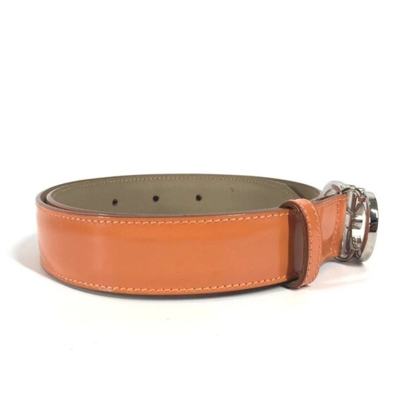 Salvatore Ferragamo Gancini logo buckle Accessories belt Leather Orange - Picture 3 of 16
